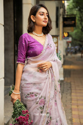 Heera Purple Hand-Embroidered Blouse